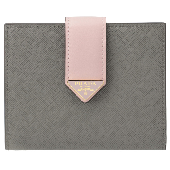 Prada Bifold Mini Wallet Triangle Saffiano - Picture 1 of 9